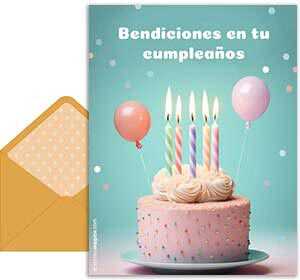 Tarjeta 3D de Cumpleaos gratis. Bendiciones cada da