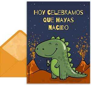 Tarjeta 3D de Cumpleaos gratis. En la era Paleozoica