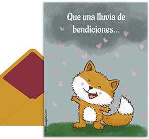 Tarjeta 3D de Cumpleaos gratis. Lluvia de bendiciones