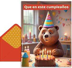 Tarjeta 3D de Cumpleaos gratis. Deseos de cumpleaos