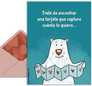 Tarjeta 3D de Cumpleaos gratis. Demasiado amor