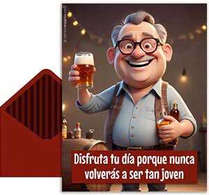 Tarjeta 3D de Cumpleaos gratis. Cuidado