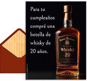 Tarjeta 3D de Cumpleaos gratis. Whisky en tu da