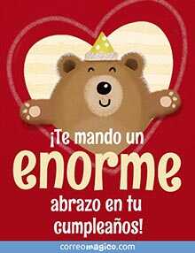 Tarjeta de Cumpleaos gratis. Un abrazo enorme	