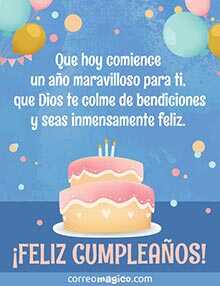 Tarjeta de Cumpleaos gratis. Un ao maravilloso 