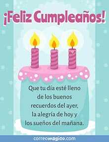 Tarjeta de Cumpleaos gratis. La alegra de hoy