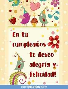 Tarjeta de Cumpleaos gratis. En el da de tu cumpleaos... 