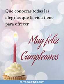 Tarjeta de Cumpleaos gratis. Todas las alegras de la vida