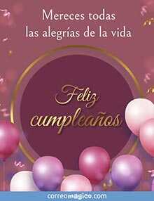 Tarjeta de Cumpleaos gratis. Las alegras de la vida