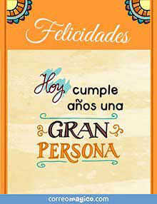 Tarjeta de Cumpleaos gratis. Para una gran persona