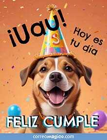 Tarjeta de Cumpleaos gratis. UAU! Hoy es tu da	