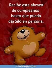 Tarjeta de Cumpleaos gratis. Hasta que pueda abrazarte en persona