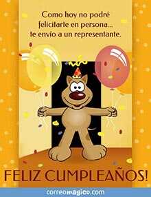 Tarjeta de Cumpleaos gratis. Como hoy no podr felicitarte en persona