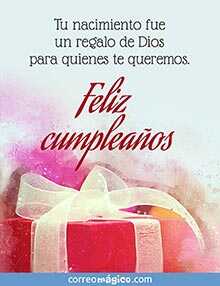 Tarjeta de Cumpleaos gratis. Regalo de Dios