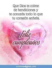 Tarjeta de Cumpleaos gratis. Que Dios te colme de bendiciones