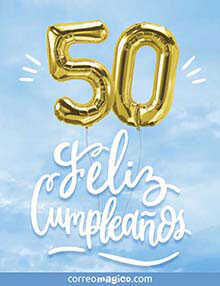 Tarjeta de cumpleaos de 50