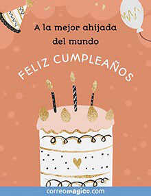 A la mejor ahijada del mundo <BR>FELIZ CUMPLEAOS
