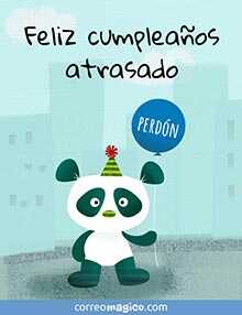 Tarjeta de Cumpleaos gratis. Feliz cumpleaos atrasado
