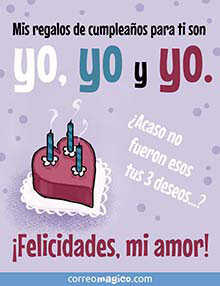 Tarjeta de Cumpleaos gratis. Te concedo tus deseos