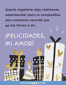 Tarjeta de Cumpleaos gratis. Soy tu mejor regalo