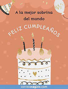 A la mejor sobrina del mundo <BR>FELIZ CUMPLEAOS